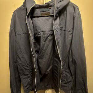 Uniqlo Men's Blue Zip-Up Lightweight Hooded Jacket Size Medium